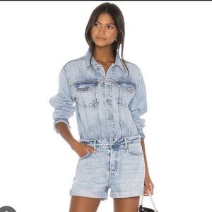 Grlfrnd Renata denim Romper in All Day Long
GRLFRND